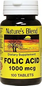 자연의 혼합 Folic 산 1000 mcg 100 탭 팩 2
