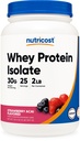 Nutricost Whey Protein Isolate (딸기 Acai, 2 파운드)