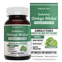 SoActive Ginkgo Biloba with GinkgoSelect® Phytosome | 뇌, 심장 및 메모리 지원에 대한 임상적 강화 흡수 – 180 mg – 순환 및인지 건강 유지 (60 캡슐)