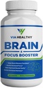 두뇌 & 부스터 포커스 by Via Healthy - 향상된 포커스, 부스트 농축, 향상된 메모리 & Clarity, 마인 향상, 생강 추출물
