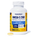 Oceanblue 직업적인 세겹 힘 Omega DPA 물고기 기름은 2100mg의 높은 Potency EPA DHA, 야생 잡초, Burpless의 69 봉사 (138 조사 자연적인 오렌지 풍미)를 보충합니다