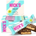 Nick's Protein Bars Crispy 쿠키 초콜릿, 고단백, 낮은 칼로리, 낮은 칼집, Keto Friendly Snacks 추가 설탕 없음 (12 바 x 50g), 크리스피 쿠키 맛