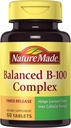 Nature Made Balanced B-100 Timed Release (Thiamin, Riboflavin, Niacin, B6, B12, Biotin, Pantothenic Acid & Folic Acid) 정제 60 Ct