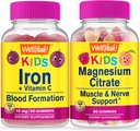 WellYeah Iron + Vitamin C Kids + 마그네슘 시트레이트 키즈, Gummies 번들 - 훌륭한 타스팅, 비타민 보충, 글루텐 무료, GMO 무료, Chewable Gummy