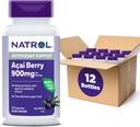 Natrol Acai Berry, 규정식 보충교재, 산화 방지제 보호 & 방위, 궁극적인 최고 과일, 900 mg Veggie 캡슐, 75 조사 (12의 포장)