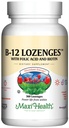Maxi Health Vitamin B12 Lozenges with Folic Acid and Biotin - 하위 언어 B12 비타민 딸기 맛 - 적혈구 생산 및 에너지를위한 채식 Kosher B 12 비타민 (360 카운트)