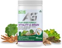 활력 & 두뇌 분말, Synergistic 허브 혼합, 사자 Mane, Ginkgo 및 야채, 식물 기반 수식, 필러 없음, 설탕 추가 - 40 서빙