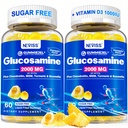 설탕 무료 글루코사민 채워진 구미 - 글루코사민 보충 플러스 Chondroitin, MSM, Turmeric, Boswellia, Hyaluronic 산, 비타민 D3 & 아연, 120 구미, 60의 서빙