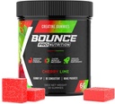 Men & Women, Low Calorie, 서빙 당 Creatine의 6G, Vegan, Anti-Melting, Gluten-Free, Non-GMO, Gummy (30ct, Cherry Lime) 당 Creatine의 2g에 대한 Bounce Pro Creatine Monohydrate Gummies