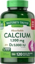 자연의 진실 흡수성 칼슘 1200 mg 플러스 D3 5000 IU 봉사 당 빠른 방출 Softgels - 120 ct, 2의 팩