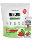 NaturalSlim MagicMag Magnesium Packets 30 스틱 팩 마그네슘 시트 레이트 분말 – 스트레스, 변비, 근육, 심장 건강, 수면 지원 | 천연 딸기 및 라임 맛 마그네슘 보충