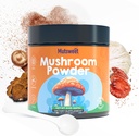 버섯 분말 혼합 (75 서빙), 사자 Mane, Reishi, Cordyceps, Chaga, Mushroom Powder for Coffee Alternative, Matcha | 에너지, 초점, 면역 지원