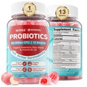 성인 & 아이를 위한 NEVISS Probiotic + Prebiotic Gummies 4, 설탕 자유로운 Chewable 50억 CFUs w/Fiber, 비타민 B1 B2 D3 & 아연, Digestive & Gut 건강을 위한, 부스트 Microflora 다양성, 60 Cts