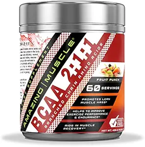 놀라운 근육 BCAA 2:1:1:1 분기된 사슬 아미노산 보충교재 | 봉사 당 6000 Mg | 과일 펀치 풍미 | 60의 서빙