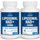 Liposomal NAD+ 500 mg + Trans-Resveratrol 300 mg의 superior 흡수, NMN, 세포 에너지 대사 & DNA 수선, 건강 시효, 120 Softgels를 위한 Nicotinamide Riboside 보다는 NAD 보충교재 능률적