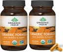 ORGANIC INDIA Turmeric Curcumin with Black Pepper - 초본 보충, 합동 지원 & 면역 체계 지원, 전체적인 뿌리 보충교재, Trikatu, USDA는 유기 - 180의 캡슐을 증명했습니다