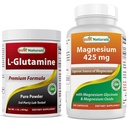 L 글루타민 순수한 분말 1 LB & 마그네슘 글리콜 425 mg