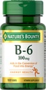 Nature 's Bounty Vitamin B6 100mg 정제 - 에너지 대사 및 신경 시스템 건강, 100 Ct 지원