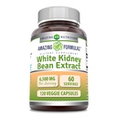 Amazing Formulas White Kidney Bean Extract 6500 Mg | 채식 캡슐 | 비 GMO | 글루텐 프리 | 미국 (1 팩 | 120 개)