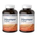 미국 건강 Original Papaya Enzyme - 600 Chewable Tablets, 2 팩 - After-Meal Supplement - Non-GMO, Vegan - 400 총 서빙
