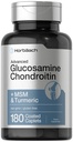 Horbäach Glucosamine Chondroitin | Plus MSM 및 Turmeric | 180 코팅 모자 | Non-GMO, 글루텐 무료 보충