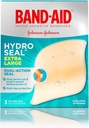 Band-Aid Brand Hydro Seal Adhesive Hydrocolloid Gel Bandages for Wound Care & Blister Relief, 모든 목적 방수 및 샤워 증거 물집 패드, Sterile & Long-Lasting, Extra Large, 3ct