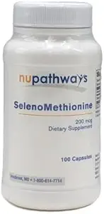 SelenoMethionine 100 캡슐은 캡슐 당 생물 유효한 셀레늄의 200 mcg를 포함합니다.