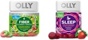 OLLY 섬유 거미 반지 50ct & 수면 거미 60ct Melatonin, L-Theanine, Chamomile, 레몬 발름