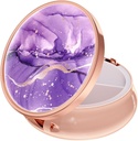 Rouidr Pill Box, 3 Compartment Medicine Pill Case, Purse & Pocket, 로즈 골드, 퍼플 대리석을위한 작은 금속 여행 의학 상자