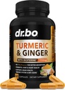 BioPerine & Ginger 보충교재를 가진 심황 Curcumin - 1950mg 유기 Tumeric 및 Curcumin BioPerine 까만 고추 알약 - 심황과 생강 보충교재 60의 캡슐