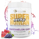 ALPHA LION Superhuman Intra 운동 분말 남성 & 여성, 아미노산 음료, 근육 회복 보충교재, BCAA 분말, Electrolytes & Hydration 혼합 (42의 서빙, 수박 포도 사탕 풍미)