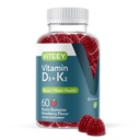 VITEEY 비타민 D3 K2 Gummies - 1000 IU 비타민 D3 및 K2 100mcg - 성인과 청소년을위한 뼈 및 심장 건강 - 채식주의, 젤라틴 무료, GMO 무료 - 맛 있는 Chewable D3K2 비타민 Strawberry 맛있은 거미