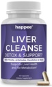 Happee Liver Cleanse Detox & 우유 이틀 추출물과 수리 보충 - Flush Toxins & Renew Health - Vegan, 미국에서 만든 60 캡슐