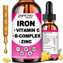 여자 남자 & 아이를 위한 철 보충교재, 철 비타민 C, A, B 복합체, Vegan 철 하락 빈혈, 빨간 혈액 세포, 에너지, 혈액 건축업자, Gentle를 위한 높은 힘 액체 비타민 & 철 보충교재