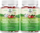 Nature Craft USDA Organic Probiotic Gummies for Kids - 면역 및 소화 건강을위한 Vegan Non-GMO Kids Probiotic Gummy 비타민 - Gentle 2.5B CFU Organic Probiotics Strawberry 풍미 (4 개월)