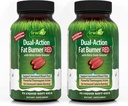 Irwin Naturals Dual-Action Fat Burner RED - 75 액체 Soft-Gels, 2 팩 - Nitric Oxide Booster와 강력한 Thermogenic - 50 총 서빙