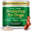 소화 건강을위한 개 Probiotics - 개 Gut 건강 및 알레르기 완화를위한 Probiotics - 개를위한 Probiotics - Yeast, Itchy Skin 및 Itchy Ears - Pet Chews에 분말 대안 - TrueCanine Wild Belly