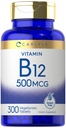 Carlyle Vitamin B-12 500mcg | 300 정제 | 채식주의, 비 GMO, 글루텐 무료 보충