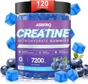 남성 & 여성 120 CT를 위한 크레아틴 Monohydrate Gummies - 서빙 당 크레아틴 Monohydrate의 7200mg, 근육 지원 & 에너지 부스트를 위한 Chewable Creatine Monohydrate, 설탕 자유로운, Vegan (BlueberryFlavor)