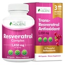 Purely Holistic Resveratrol 1450mg, 90의 서빙, 비타민 C와 폴리페놀 복합체, 180 Vegan 캡슐을 가진 Trans-Resveratrol 산화 방지제 보충교재