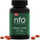 NFO Gentle Iron [100 Tablet] 특허받은 Ferrochel Chelated Iron, Stomach, Vegan-Friendly, Non-Constipating을 가진 노르웨이어 고 흡수 철 단지