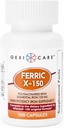 GeriCare Ferric X-150 높은 Potency 다당류 철 보충교재, 성분 철 캡슐, 100개의 조사 (1의 포장)