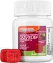 FirstCare® Gas Relief Soft Chewable - 블로딩, Excess Pressure, Fullness 및 Gas Discomfort의 빠른 구호 | Simethicone 250 mg | Anti-Gas Chewable Medicine (20 Count)