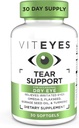Viteyes 눈물 지원 눈 Soothing 혼합, Occasional 건조한 눈 보충교재, 눈 하락 없음, 적색 기복, 아이 비타민, Itchy 눈, Omega-3 물고기 기름, 30 Softgels를 위한 알레르기 지원