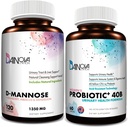 여성 뭉치 I Urinary Tract + 질 건강 지원 I UTI 및 Yeast Infection Control I Vegan, Gluten Free I Made in USA의 D Mannose 캡슐 및 Probiotics