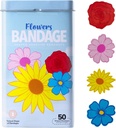 BioSwiss Kids Bandages, 꽃 모양 자동 접착 붕대 세트, 라텍스 무료, 멸균 상처 치료, 50 조사