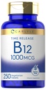 Carlyle B12 비타민 1000 mcg | 250 카운트 | 시간 릴리스 정제 | Cyanocobalamin | 채식주의, 비 GMO 및 글루텐 무료 보충