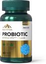 Probiotic 60 억 CFU | 소화 및 면역 건강 지원 (1 병-60 캡슐-2mo 공급) | 7 자연적인 Probiotic Strains 포함 | Non-GMO 글루텐 & Soy Free