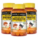 섬유를 가진 MASON NATURAL 건강한 아이 Probiotic - 건강한 소화 기능, 개량한 Gut 건강, 60의 Chewables (포장 3)